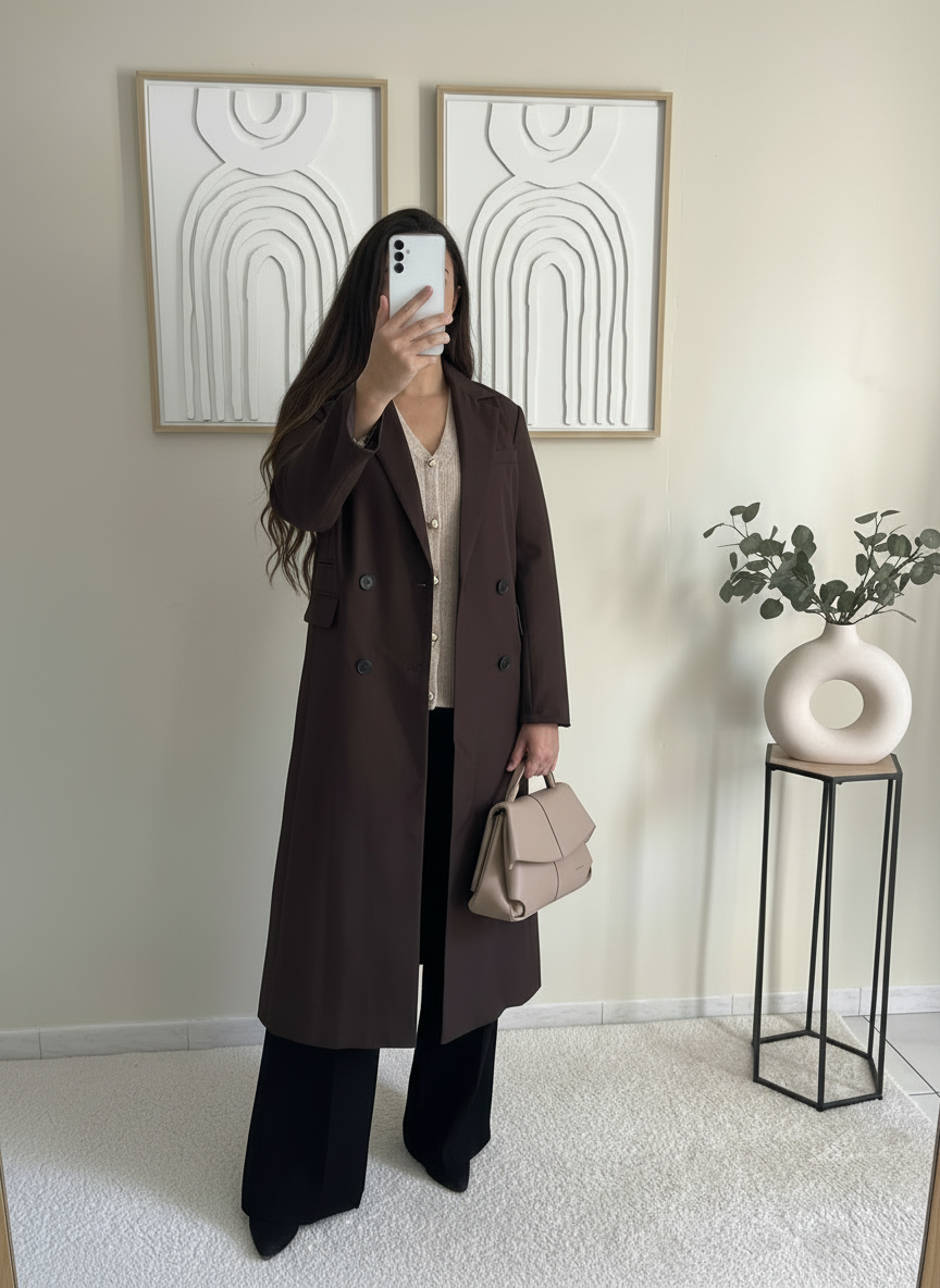Veste longue mokka