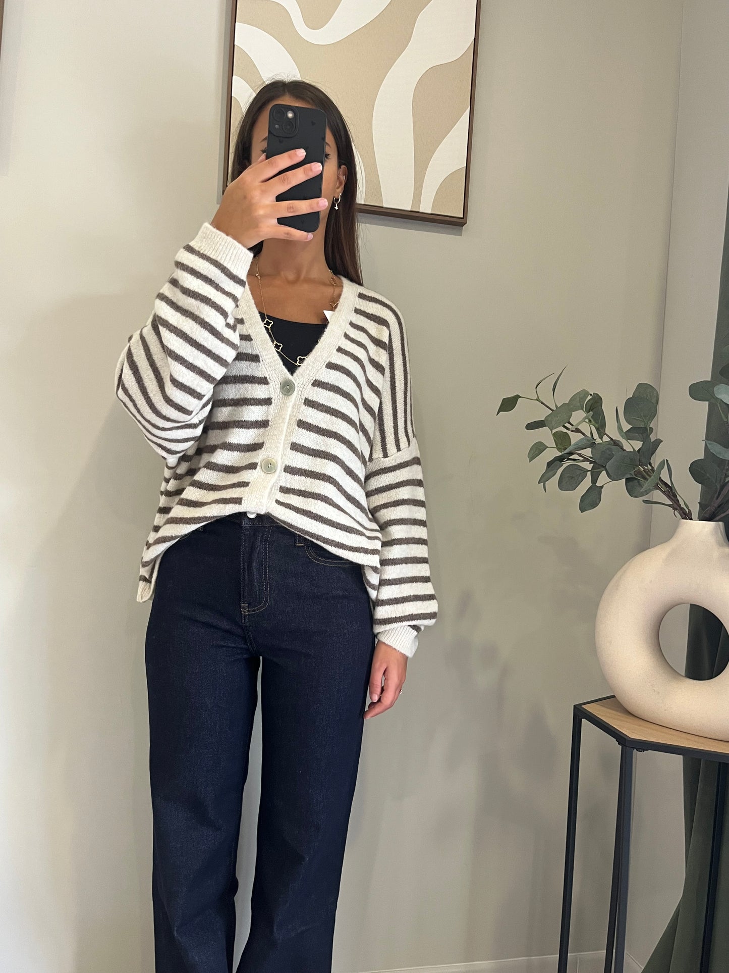 Gilet Vibes rayures marrons