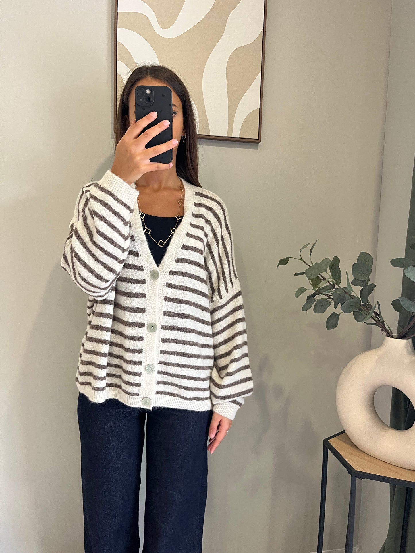Gilet Vibes rayures marrons