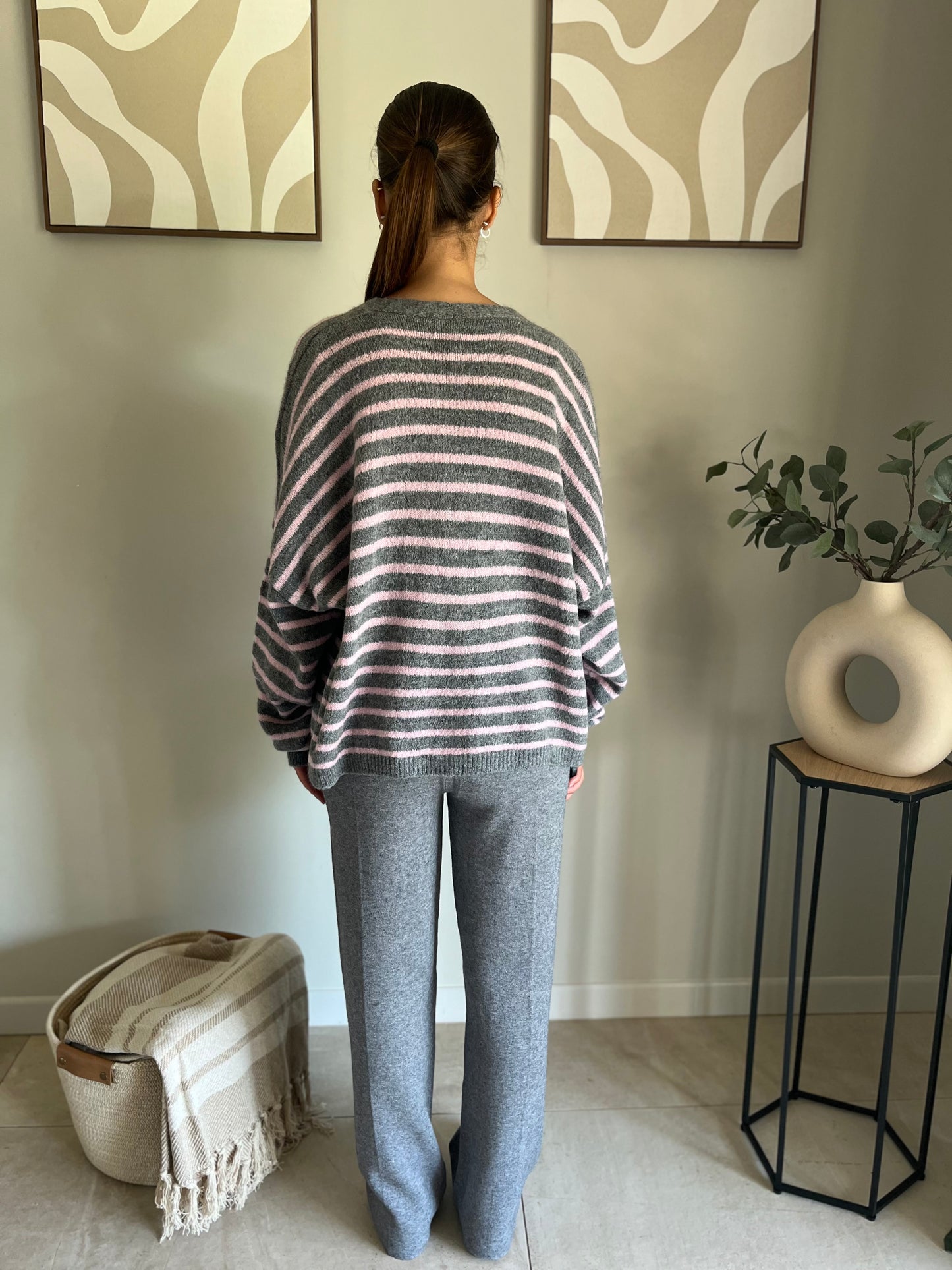 Gilet vibes à rayures roses