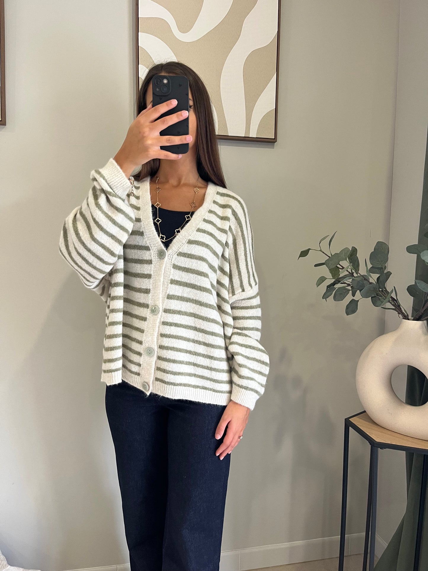 Gilet Vibes rayures vertes