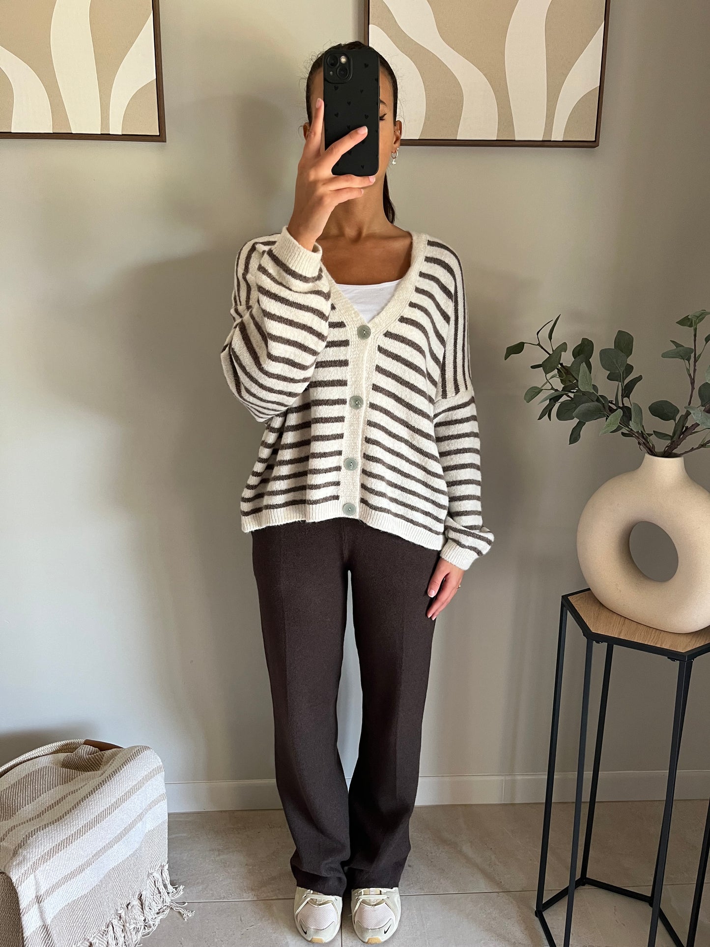 Gilet Vibes rayures marrons