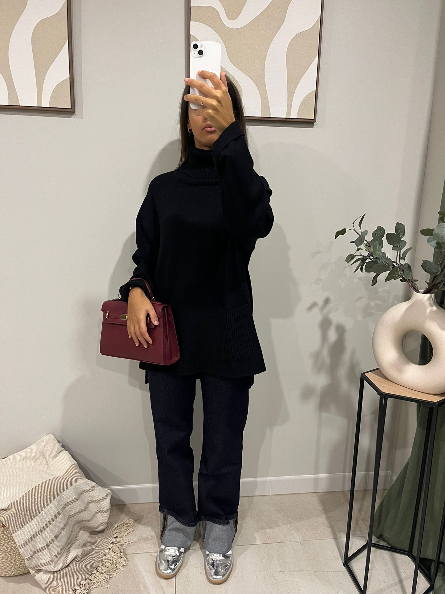 Pull cocooning oversize Noir