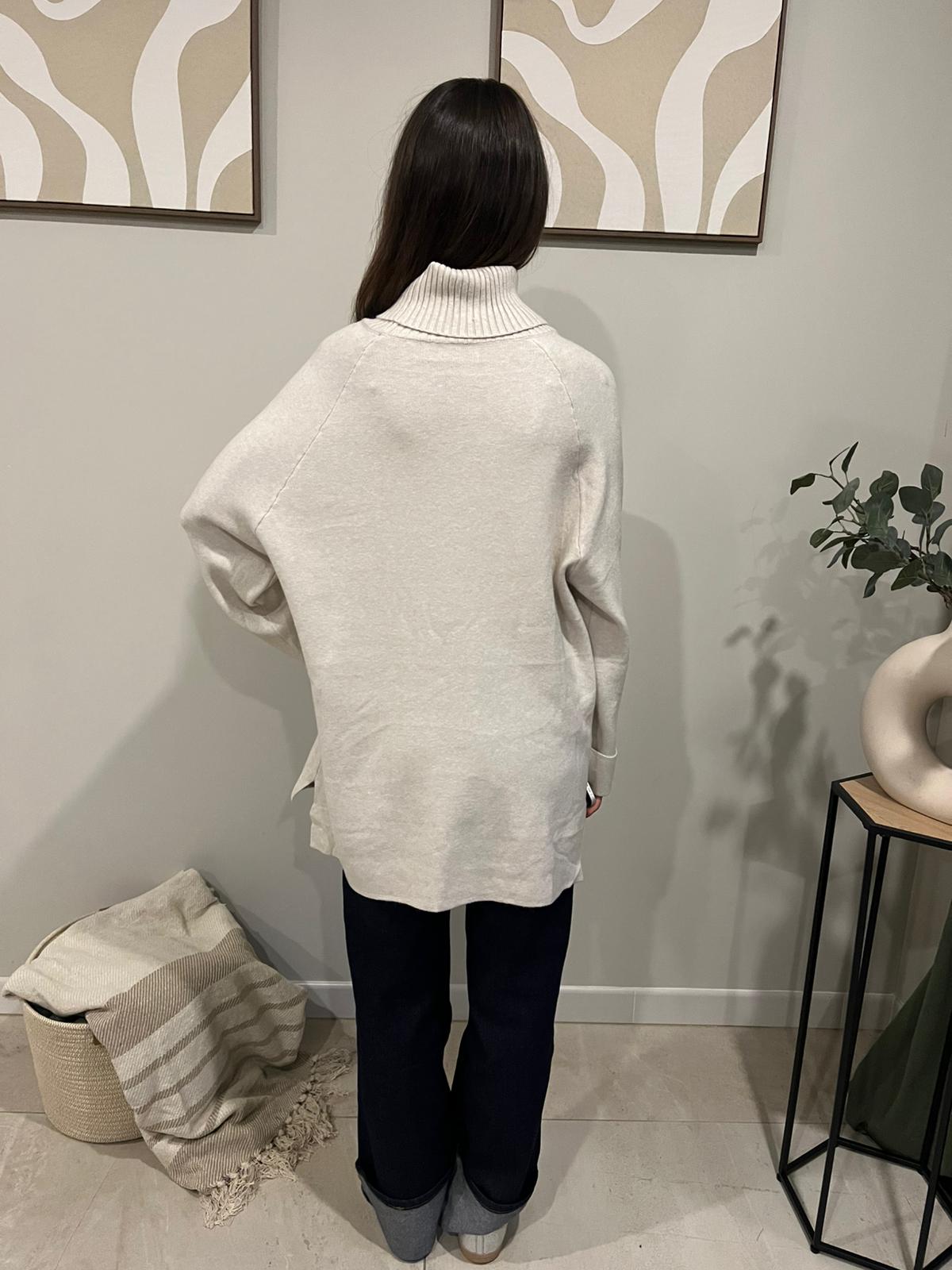 Pull cocooning oversize Beige