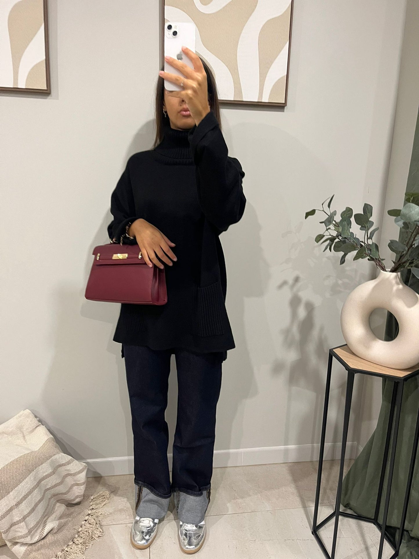 Pull cocooning oversize Noir