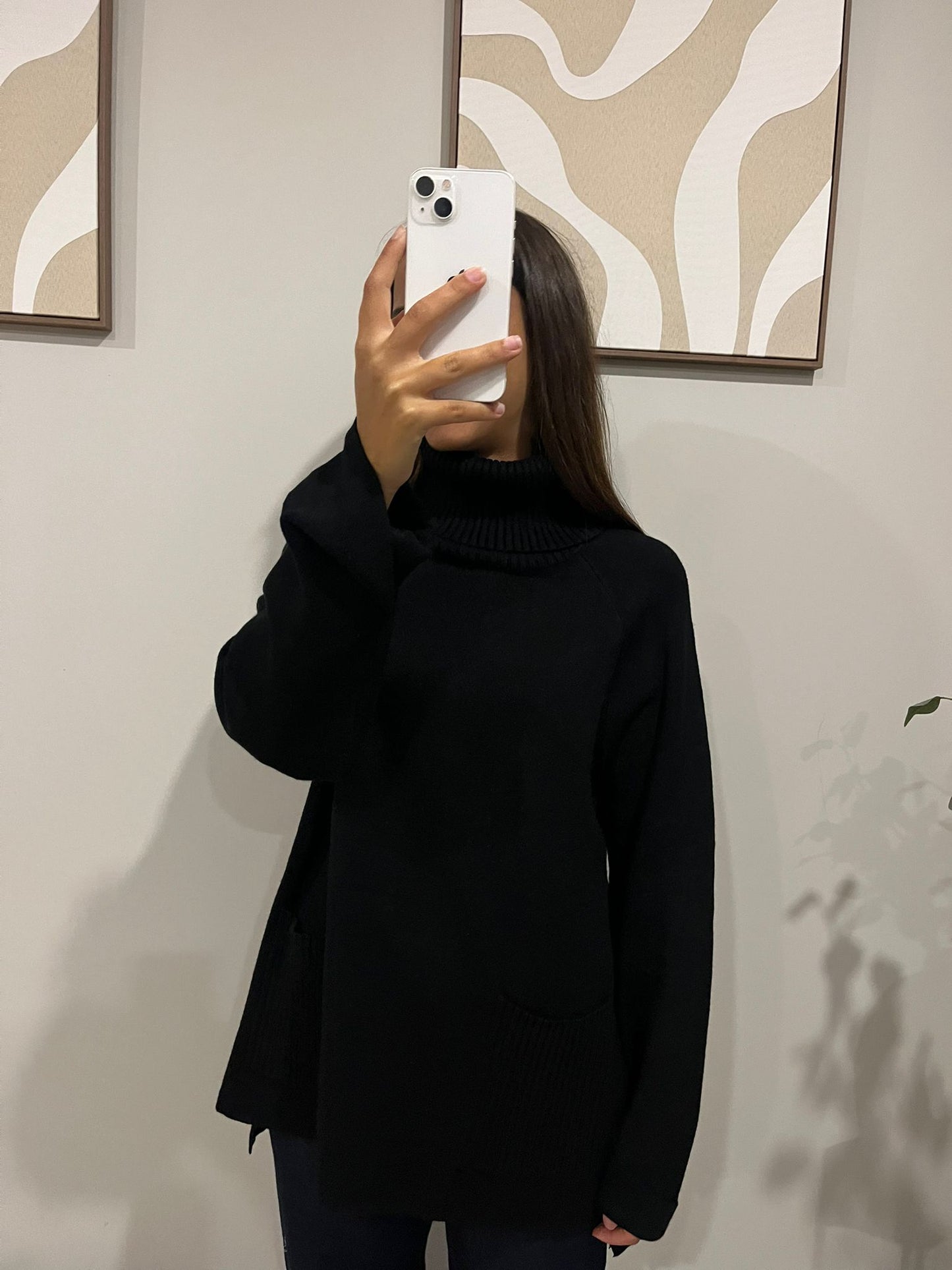 Pull cocooning oversize Noir