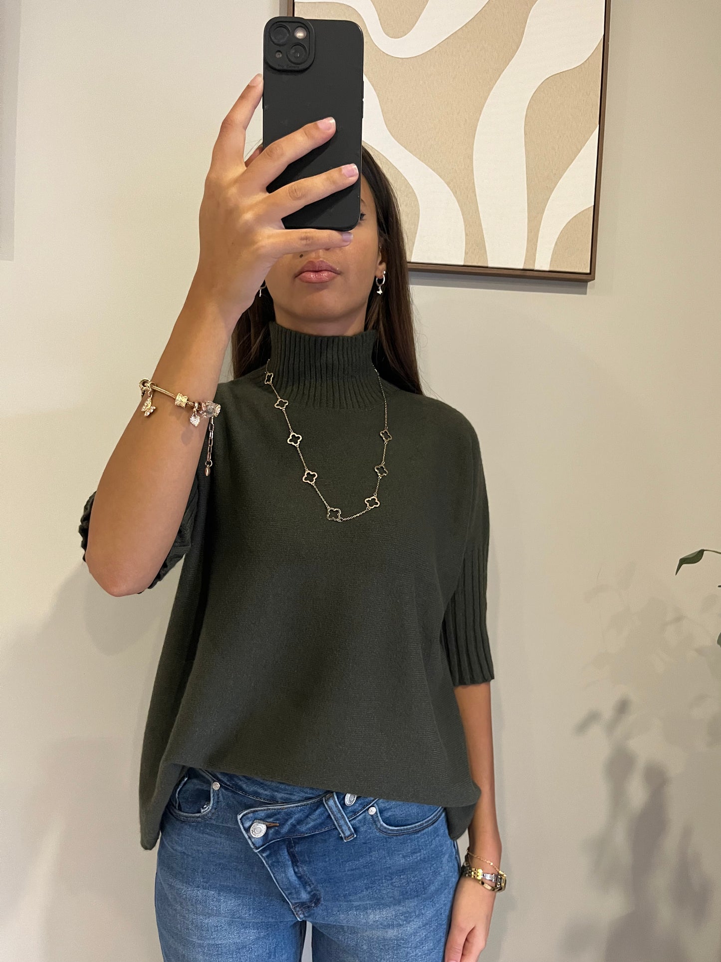 Pull Linéa Kaki