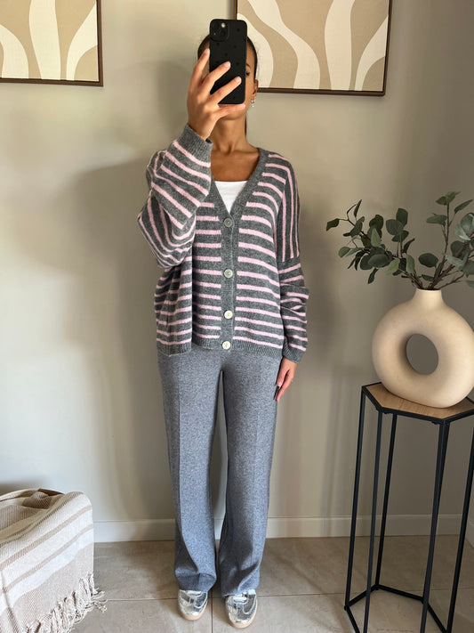 Gilet vibes à rayures roses
