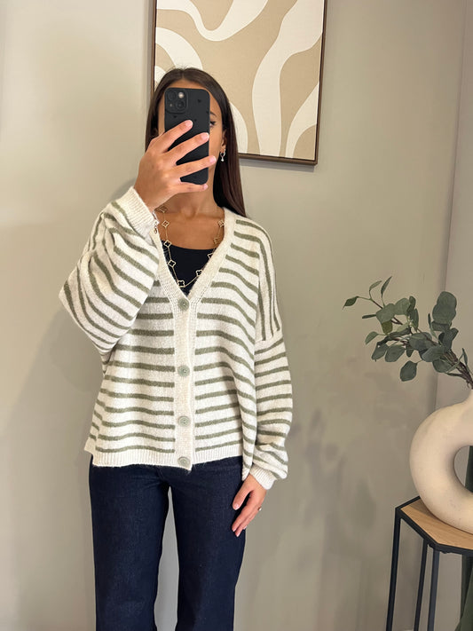 Gilet Vibes rayures vertes