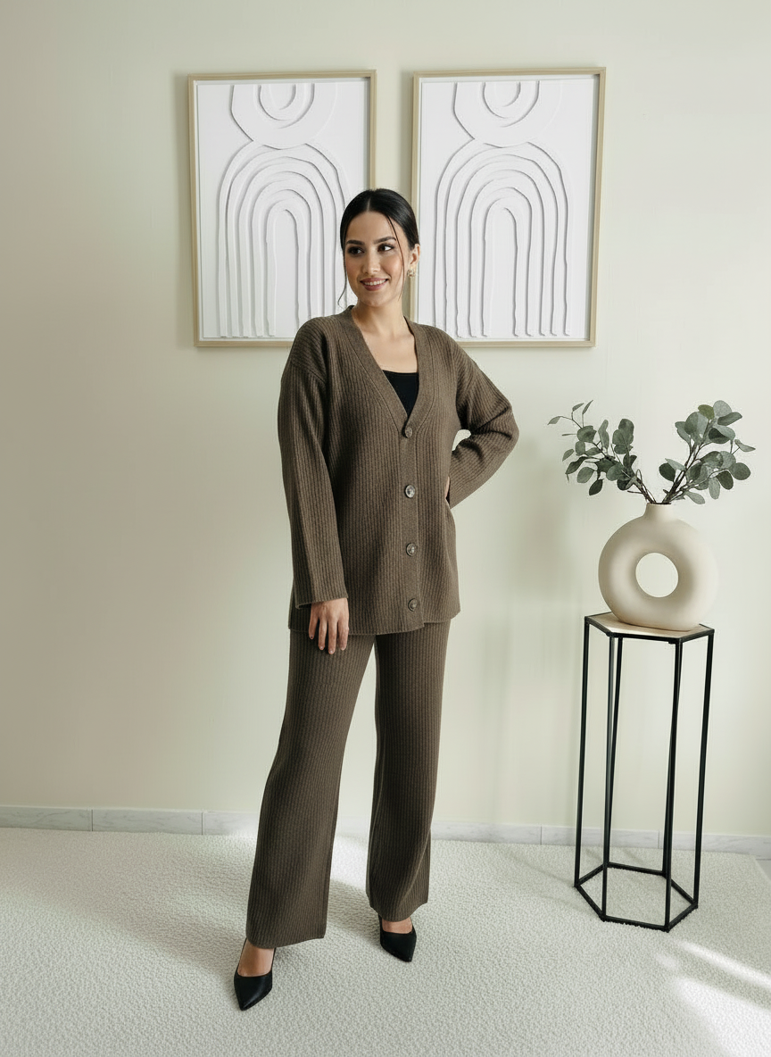 Ensemble cocoon kaki