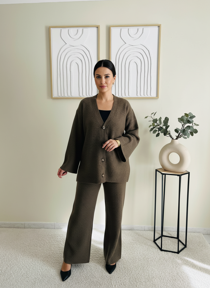 Ensemble cocoon kaki