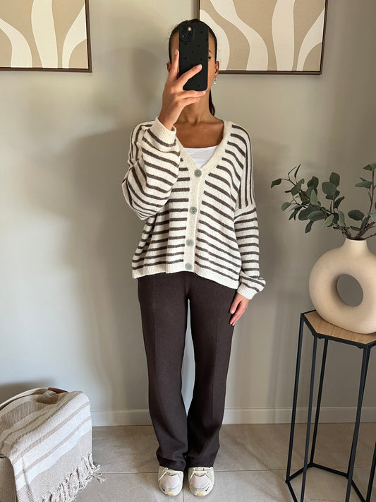 Gilet Vibes rayures marrons