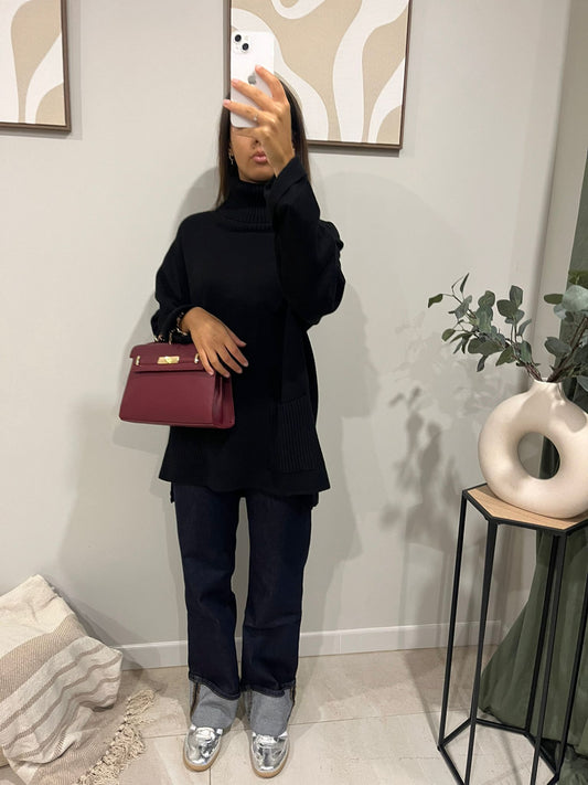 Pull cocooning oversize Noir