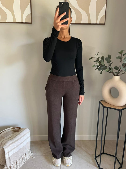Pantalon Elégance maille_marron
