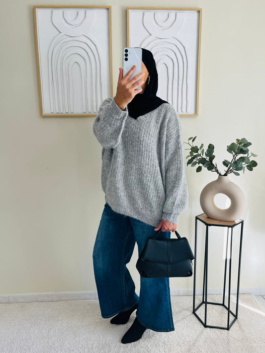 Pull Venus gris perle